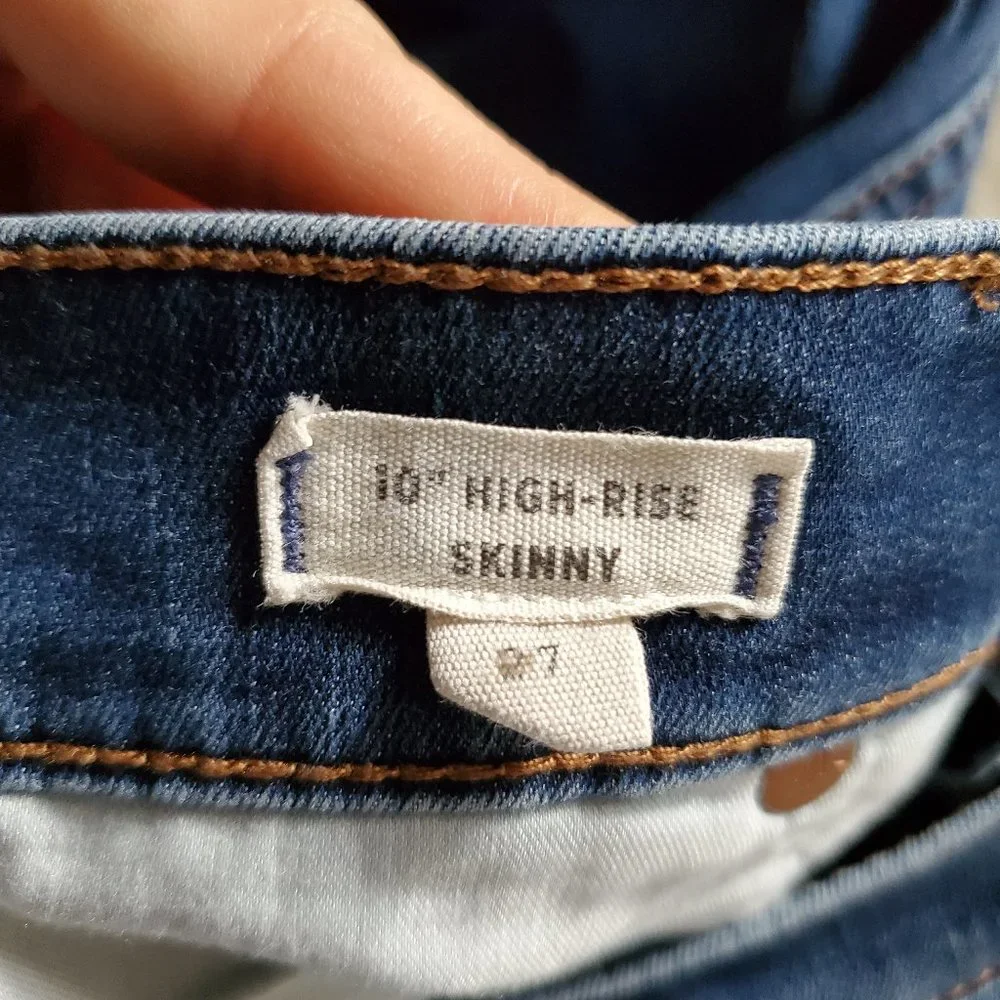 Madewell 10 Inch High Rise Skinny Jeans in Tarren Wash Thermolite Size 27 - Picture 10 of 15